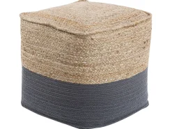Discount Beliani Pouf KIRAMA Iuta Grigio scuro Beige Grigio