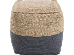 Discount Beliani Pouf KIRAMA Iuta Grigio scuro Beige Grigio