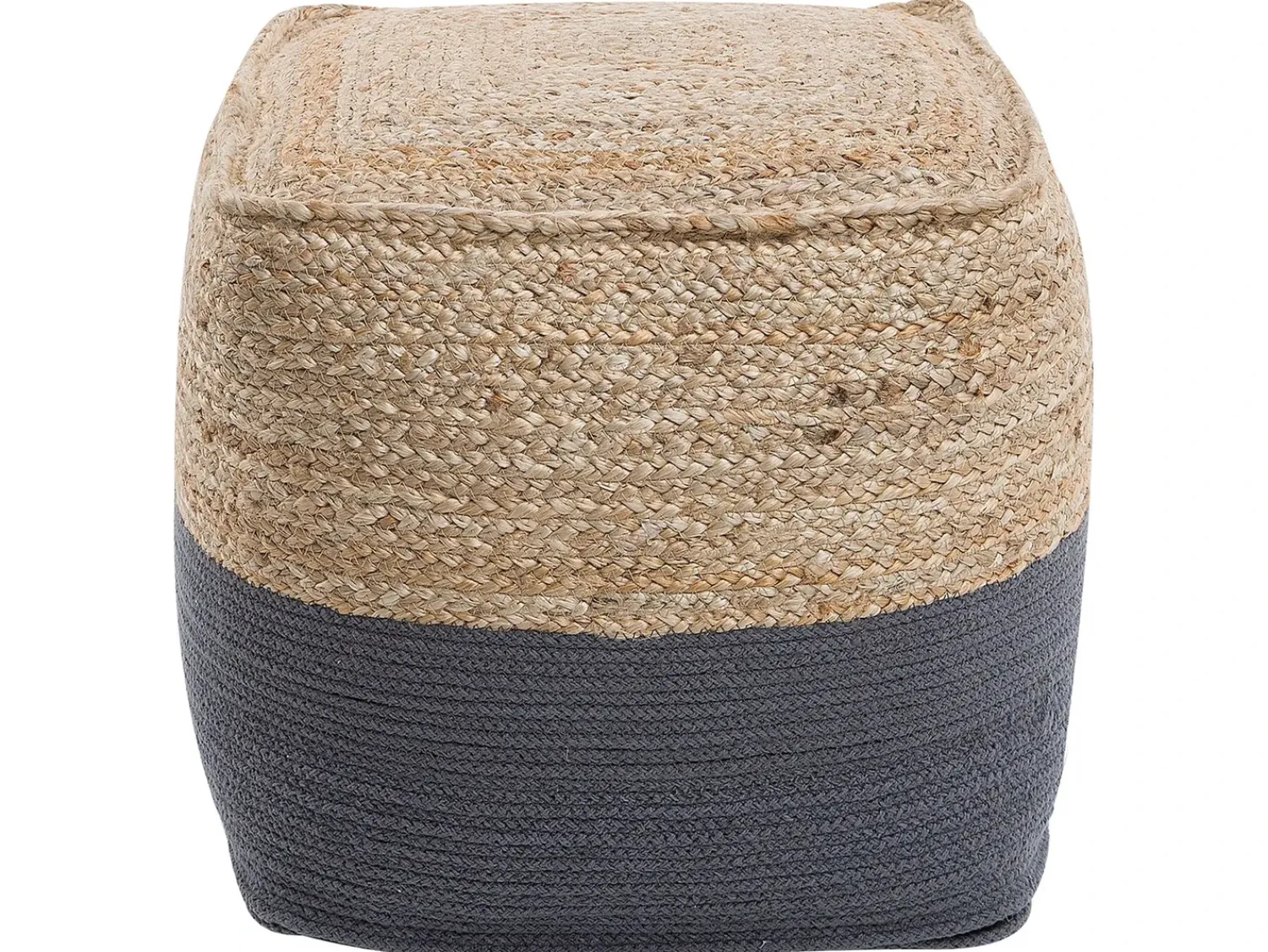 Discount Beliani Pouf KIRAMA Iuta Grigio scuro Beige Grigio