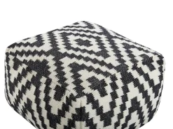 Hot Beliani Pouf KNIDOS Lana Nero/Bianco Bianco Nero