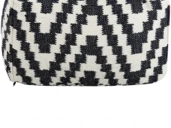 Hot Beliani Pouf KNIDOS Lana Nero/Bianco Bianco Nero