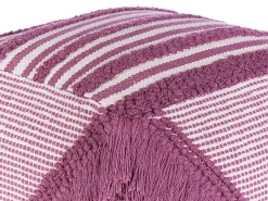 Outlet Beliani Pouf KOCHI Cotone Rosa
