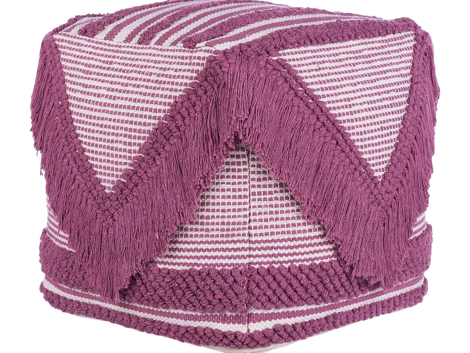 Outlet Beliani Pouf KOCHI Cotone Rosa