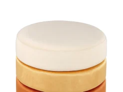 Outlet Beliani Pouf LOUIN Velluto Arancione