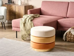 Outlet Beliani Pouf LOUIN Velluto Arancione
