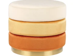 Outlet Beliani Pouf LOUIN Velluto Arancione