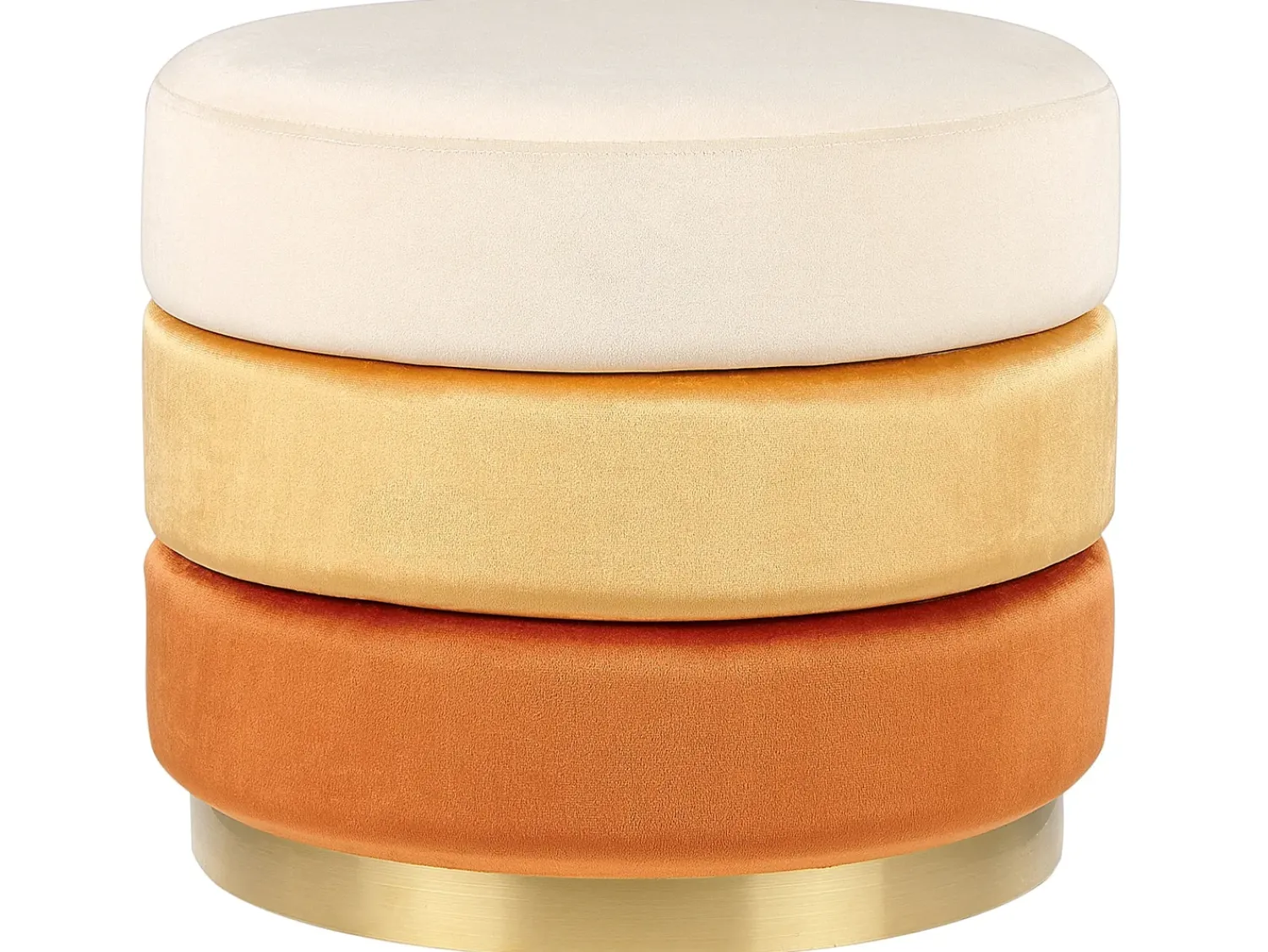 Outlet Beliani Pouf LOUIN Velluto Arancione