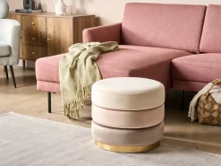 Sale Beliani Pouf LOUIN Velluto Beige