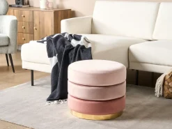 Sale Beliani Pouf LOUIN Velluto Rosa