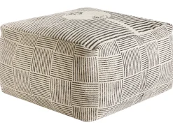 Best Beliani Pouf LUTZ Cotone Grigio Marrone Grigio