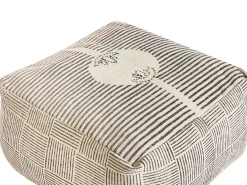 Best Beliani Pouf LUTZ Cotone Grigio Marrone Grigio