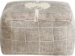 Best Beliani Pouf LUTZ Cotone Grigio Marrone Grigio