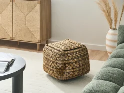 Best Beliani Pouf MABULA Iuta Beige Beige Nero