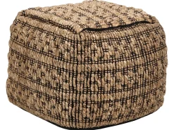 Best Beliani Pouf MABULA Iuta Beige Beige Nero
