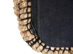 Best Beliani Pouf MABULA Iuta Beige Beige Nero