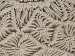 New Beliani Pouf Macramè BERKANE Cotone Beige