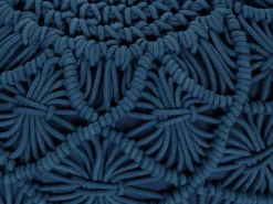 New Beliani Pouf Macramè BERKANE Cotone marino Blu