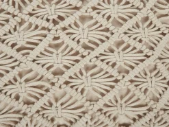 Beliani Pouf Macramè BERRECHID Cotone Beige