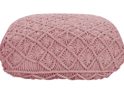 Best Beliani Pouf Macramè BERRECHID Cotone Rosa