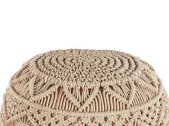 Hot Beliani Pouf Macramè KAYSERI Cotone Beige