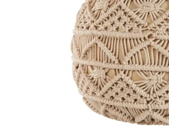 Hot Beliani Pouf Macramè KAYSERI Cotone Beige