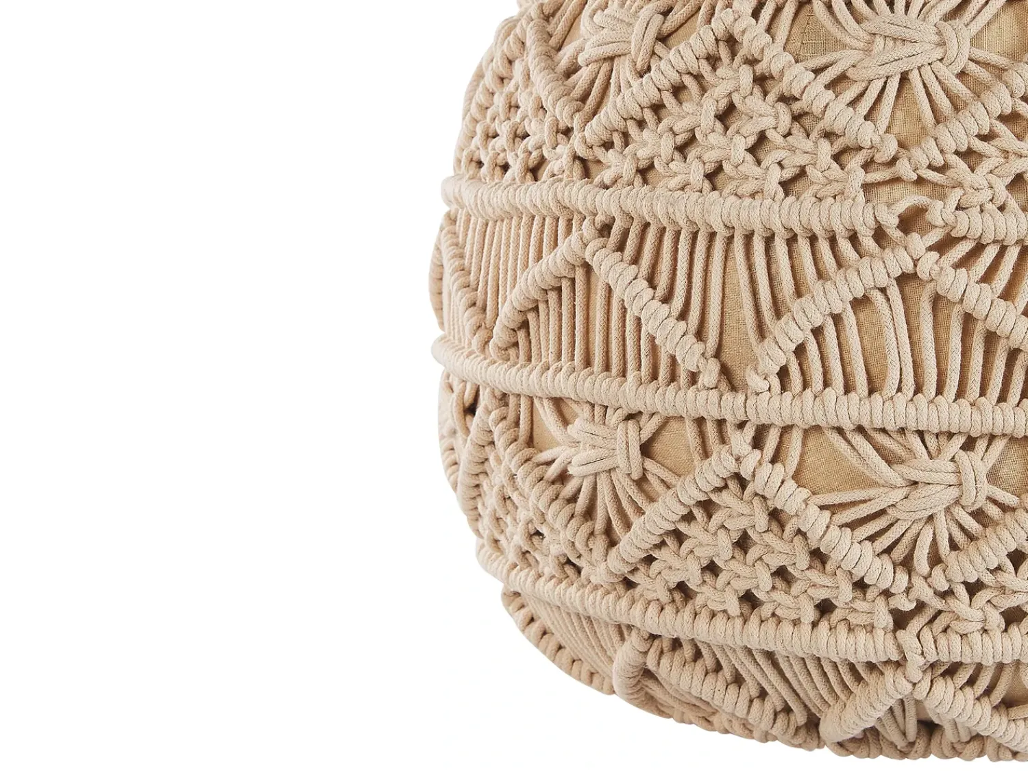 Hot Beliani Pouf Macramè KAYSERI Cotone Beige