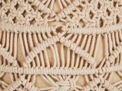 Hot Beliani Pouf Macramè KAYSERI Cotone Beige