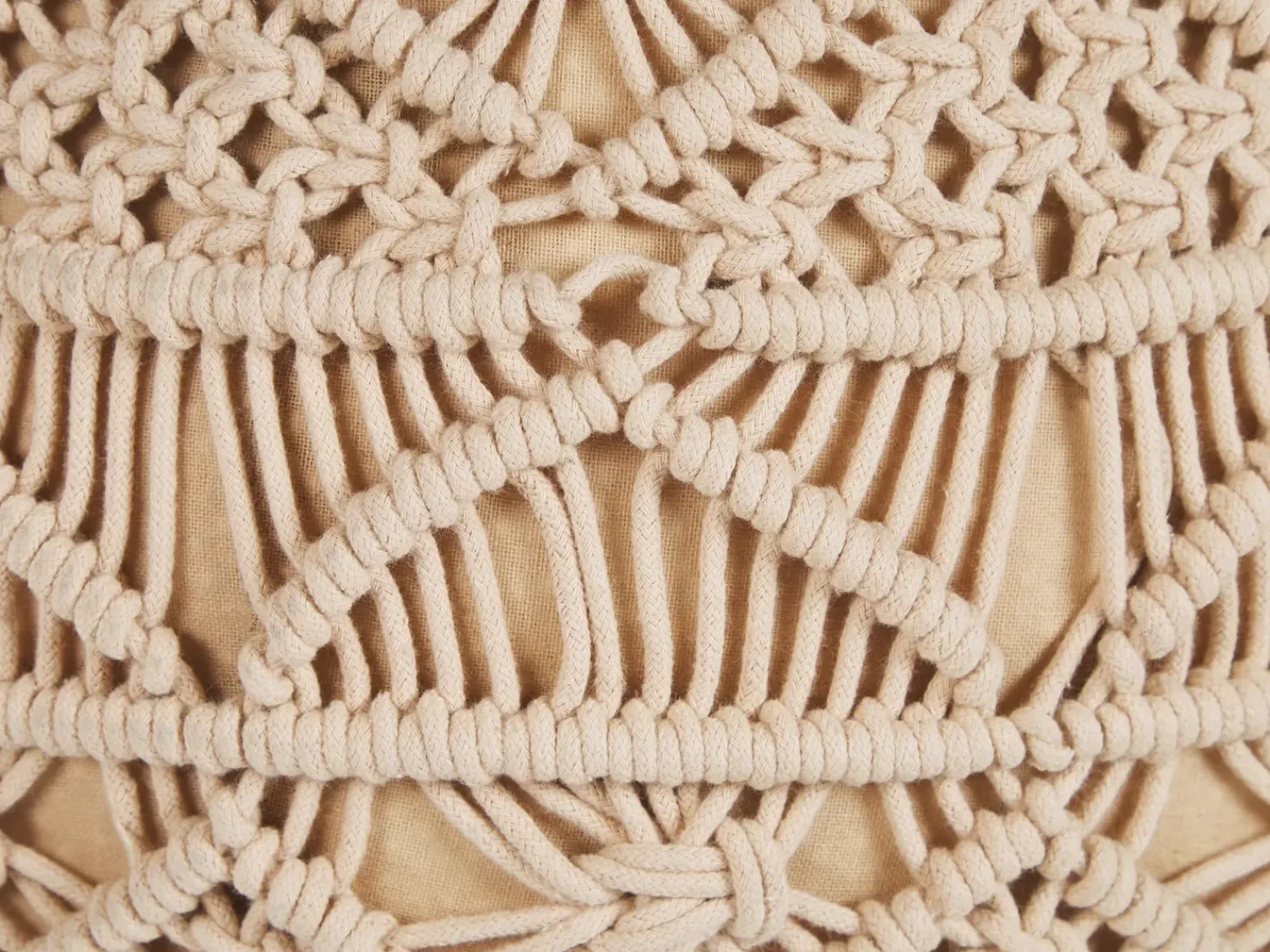 Hot Beliani Pouf Macramè KAYSERI Cotone Beige
