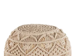 Hot Beliani Pouf Macramè KAYSERI Cotone Beige