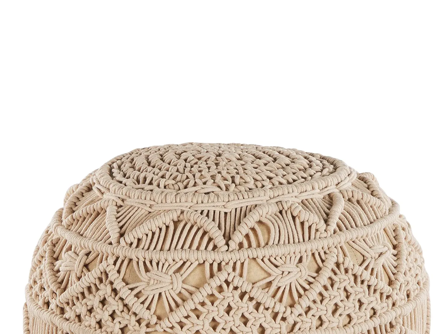 Hot Beliani Pouf Macramè KAYSERI Cotone Beige