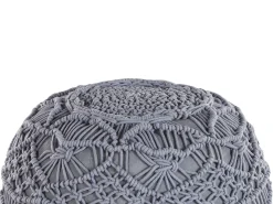 Beliani Pouf Macramè KAYSERI Cotone Grigio