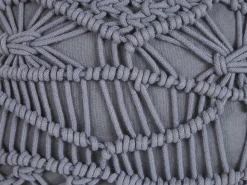 Beliani Pouf Macramè KAYSERI Cotone Grigio