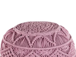 Best Beliani Pouf Macramè KAYSERI Cotone Rosa