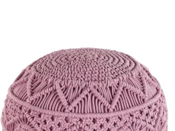 Best Beliani Pouf Macramè KAYSERI Cotone Rosa