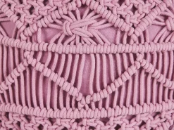 Best Beliani Pouf Macramè KAYSERI Cotone Rosa