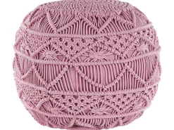 Best Beliani Pouf Macramè KAYSERI Cotone Rosa