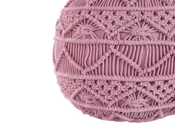 Best Beliani Pouf Macramè KAYSERI Cotone Rosa