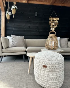 Online Beliani Pouf Macramè THAKOT Cotone Beige