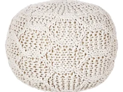Online Beliani Pouf Macramè TRIMAN Cotone chiaro Beige