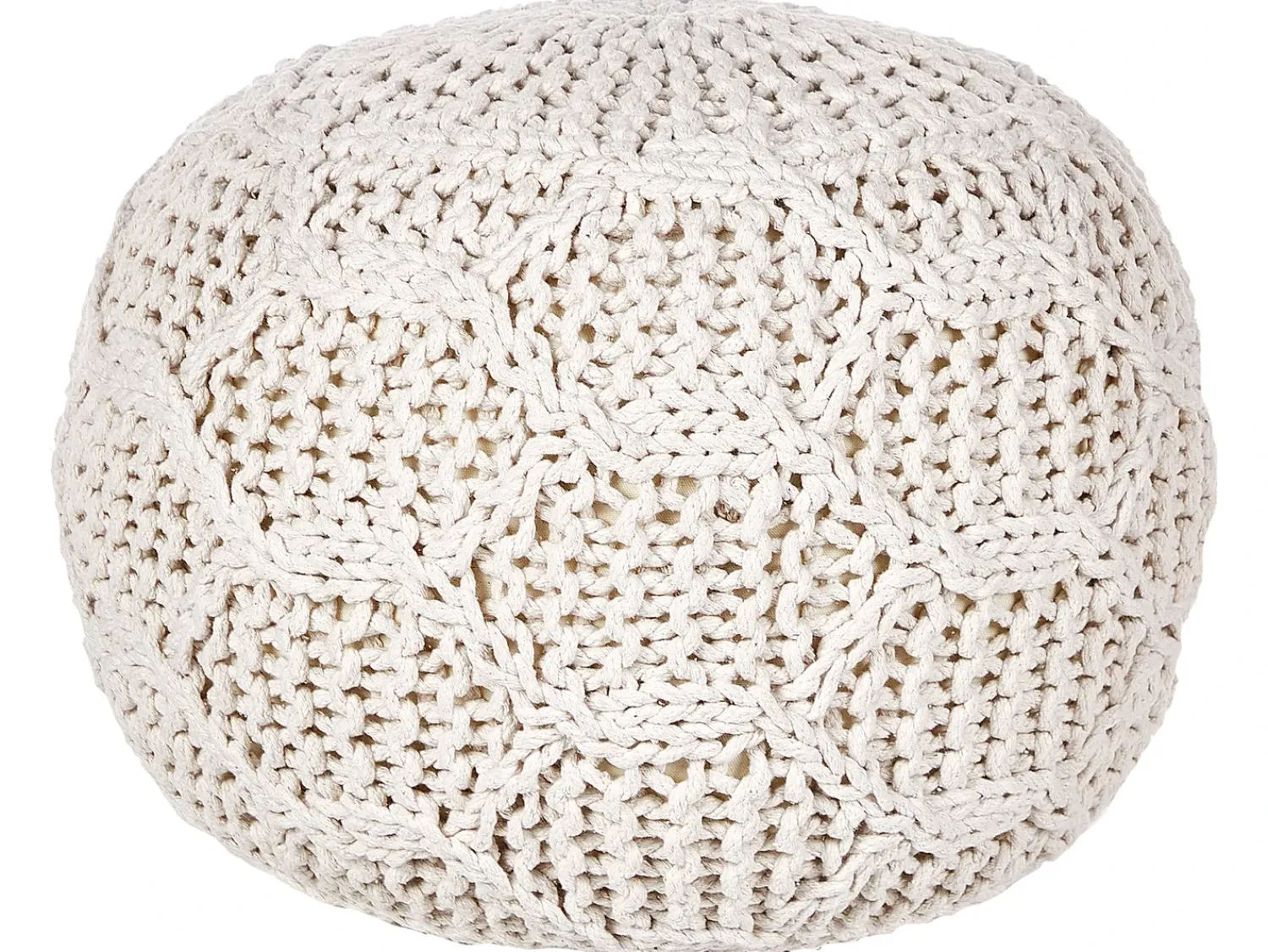 Online Beliani Pouf Macramè TRIMAN Cotone chiaro Beige