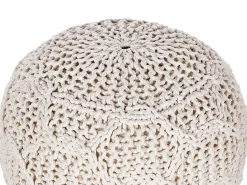 Online Beliani Pouf Macramè TRIMAN Cotone chiaro Beige
