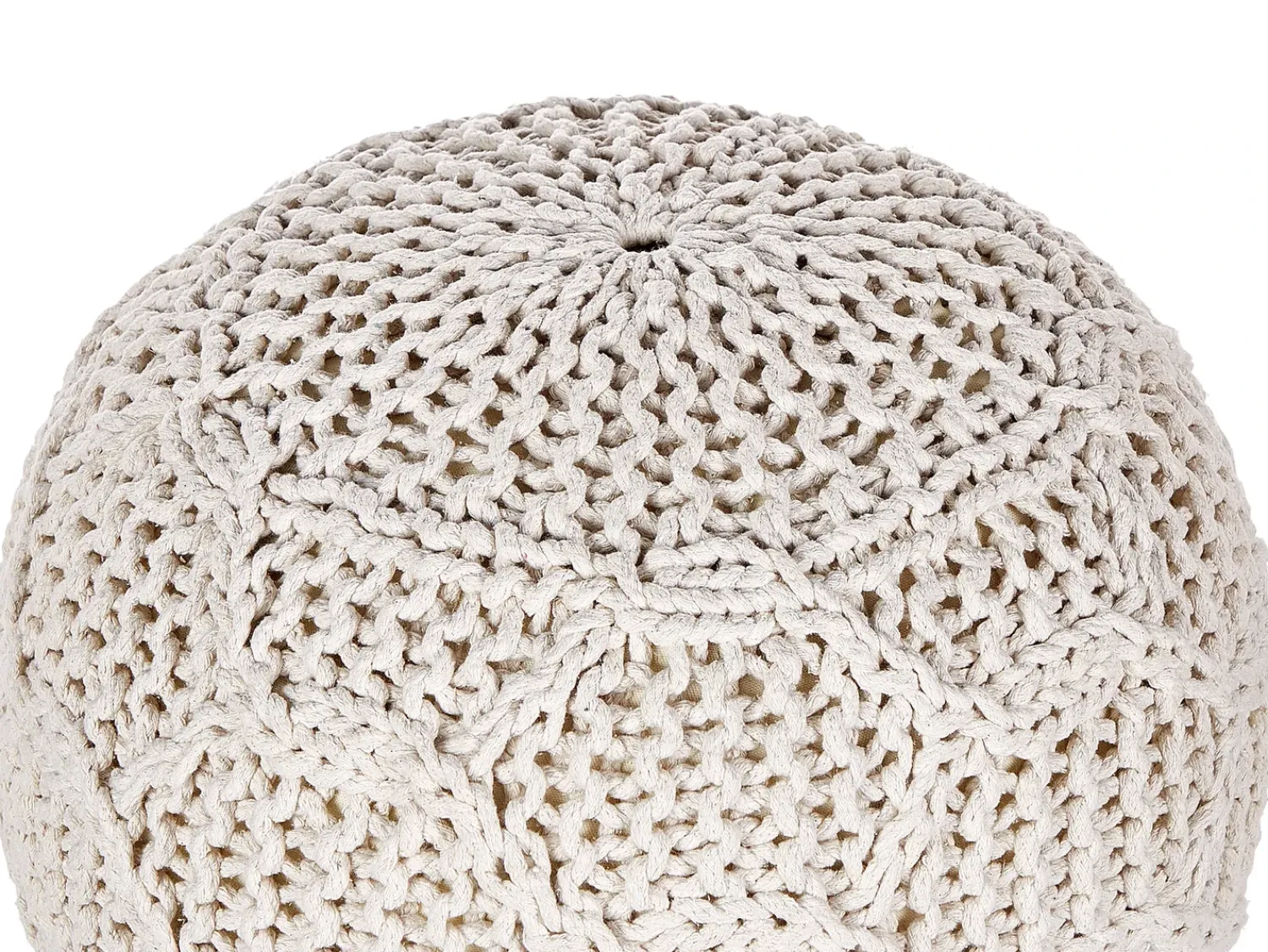 Online Beliani Pouf Macramè TRIMAN Cotone chiaro Beige