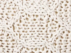 Online Beliani Pouf Macramè TRIMAN Cotone chiaro Beige