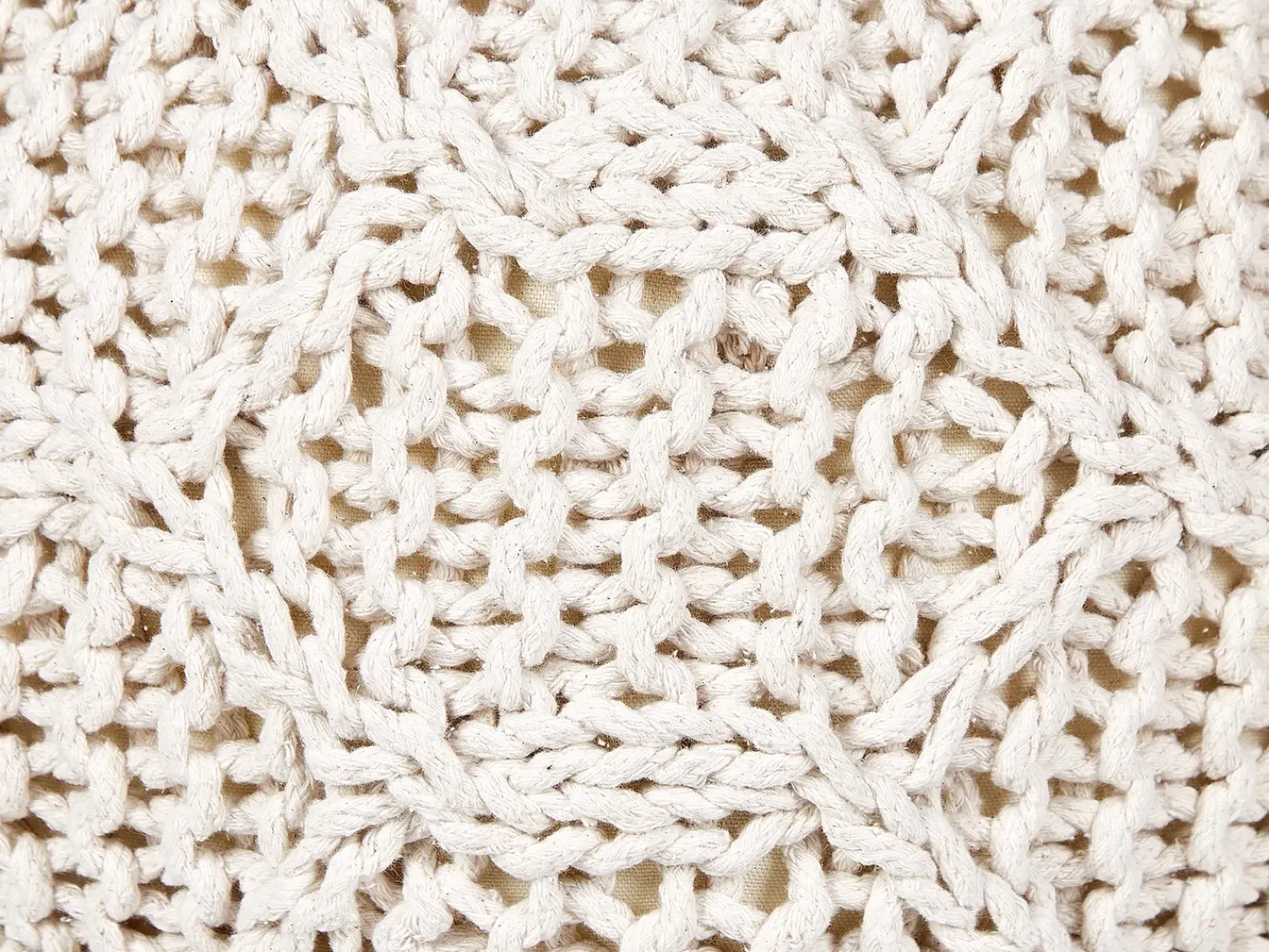 Online Beliani Pouf Macramè TRIMAN Cotone chiaro Beige