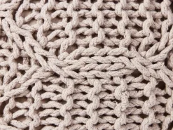 Beliani Pouf Macramè TRIMAN Cotone Tortora Beige