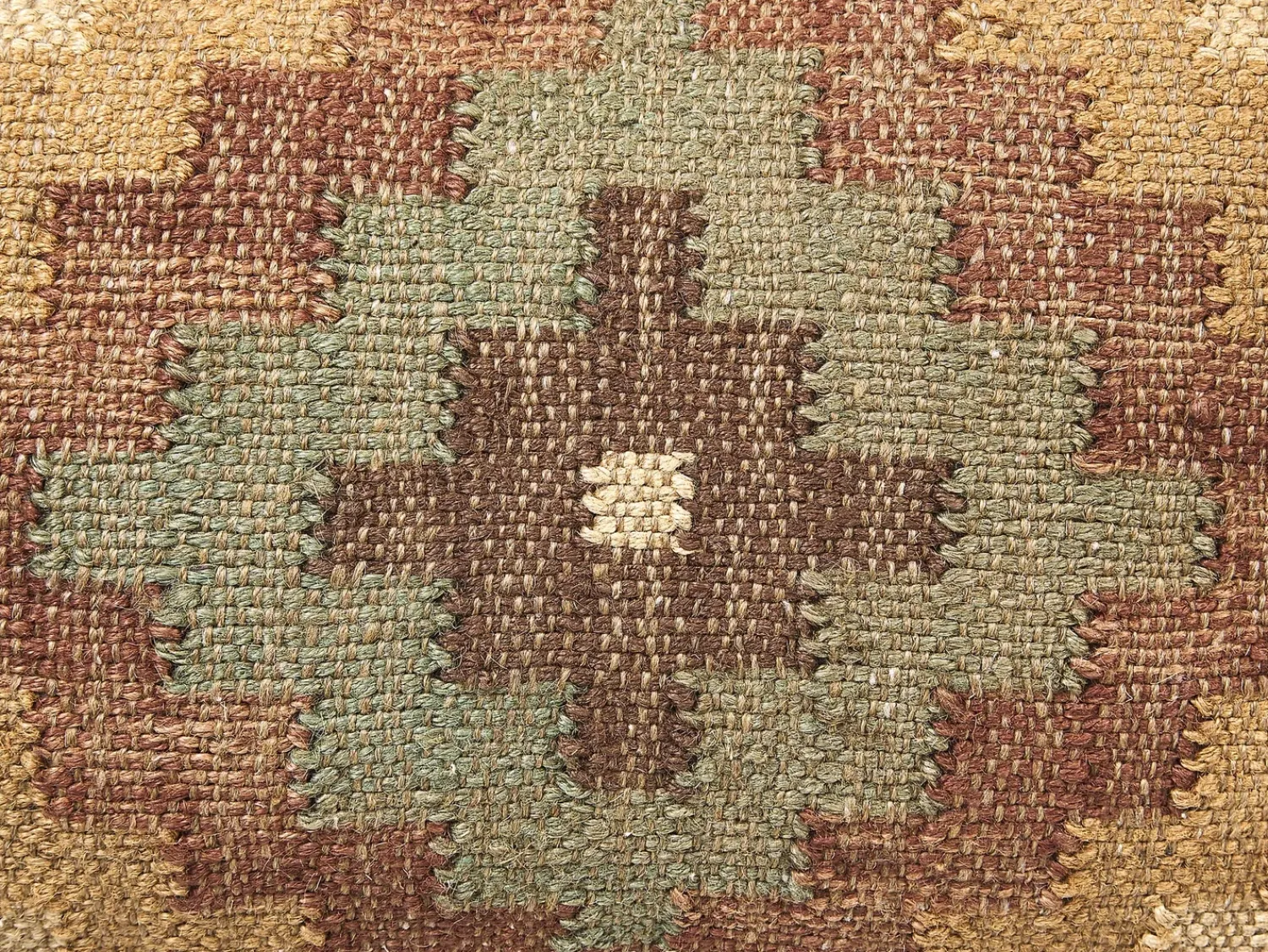 New Beliani Pouf MAGURI Iuta Multicolore Beige Marrone Multicolore Verde