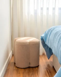 Outlet Beliani Pouf MANCOS Bouclé Beige