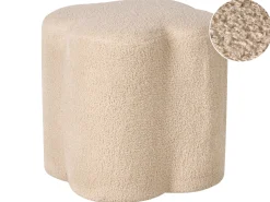 Outlet Beliani Pouf MANCOS Bouclé Beige