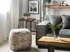 Outlet Beliani Pouf MEERUT Cotone Tortora Marrone