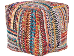 Hot Beliani Pouf MEKHTAR Cotone Multicolore Arancione Blu Rosso Multicolore